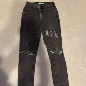 PacSun High Rise Black Distressed Jeans